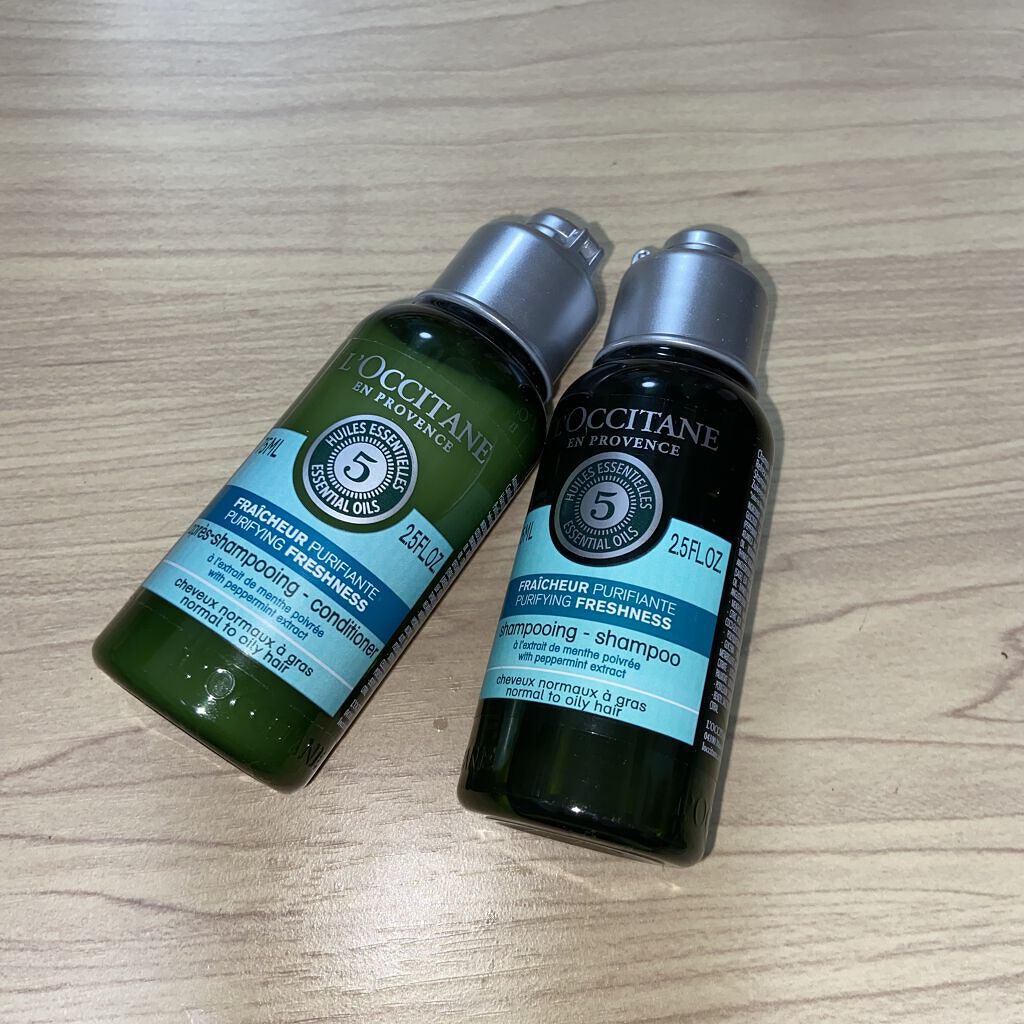 ファイブハーブス ピュアフレッシュネス シャンプー／コンディショナー/L'OCCITANE/市販シャンプーを使ったクチコミ（1枚目）