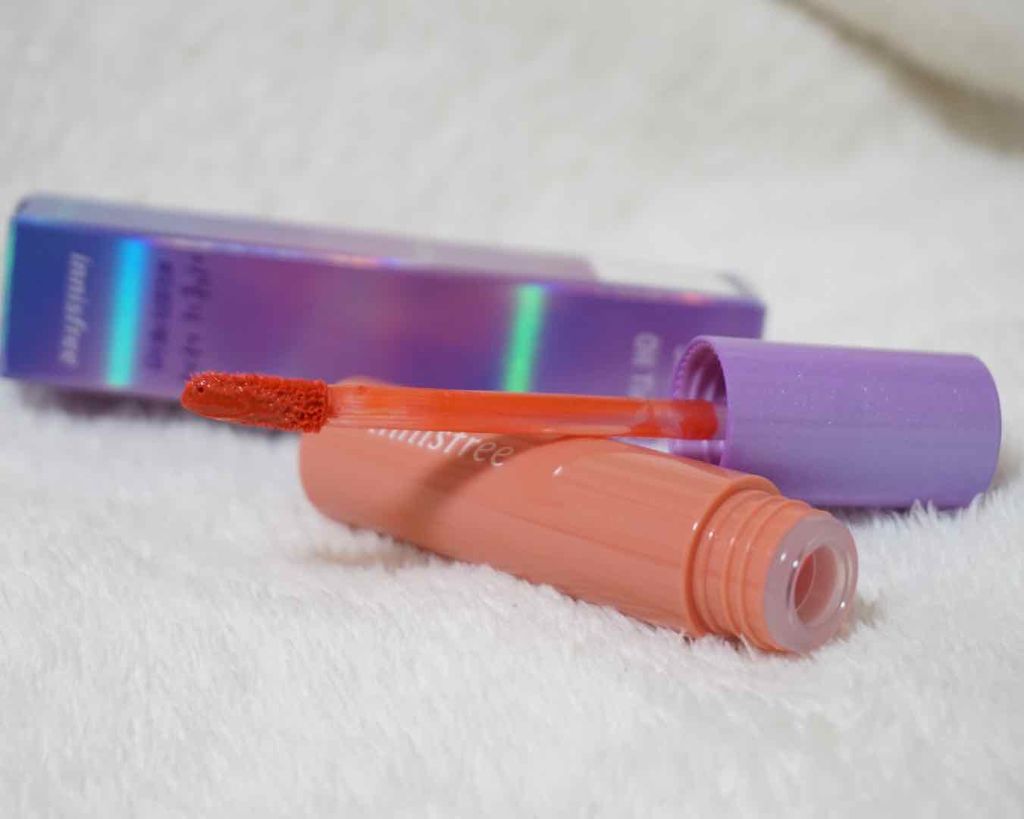 シャインオイルティント（オーロラエディション）/innisfree/口紅を使ったクチコミ（2枚目）