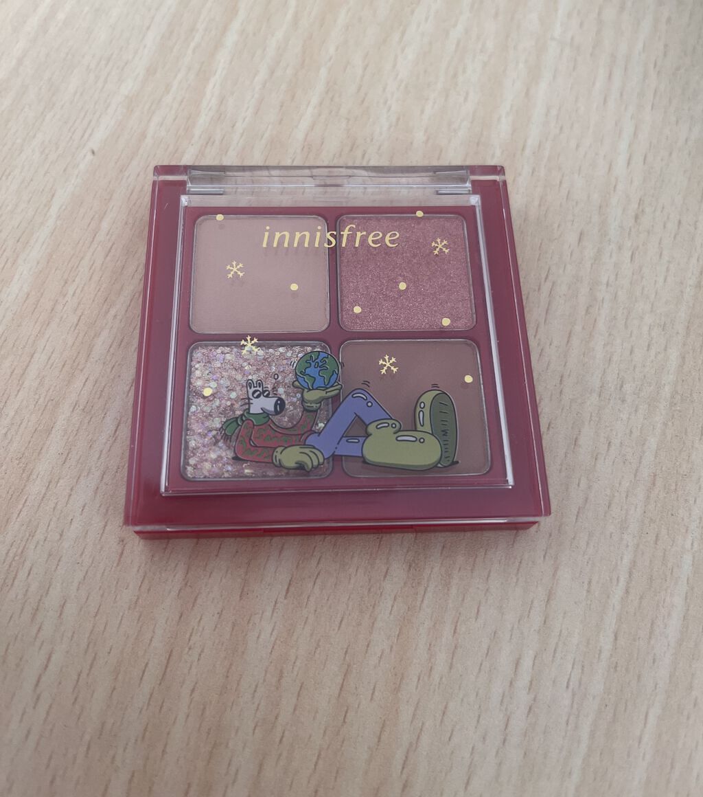 エアリー トゥインクル アイパレット 2021 Green Holidays Edition/innisfree/アイシャドウパレットを使ったクチコミ（3枚目）