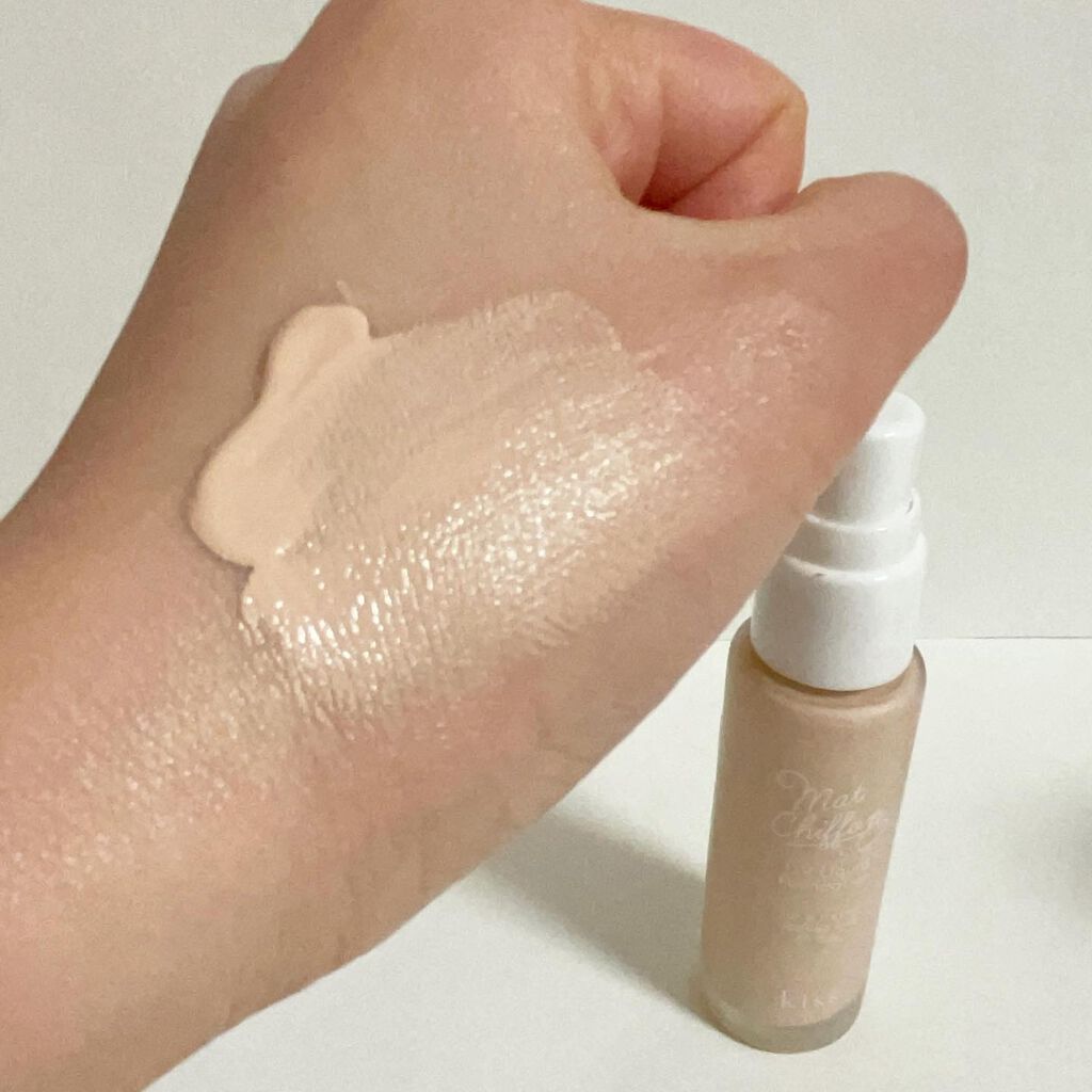 マットシフォン UVリキッドファンデ 01 ライトピンクオークル(Light Pink Ochre)/KiSS/リキッドファンデーションを使ったクチコミ（3枚目）