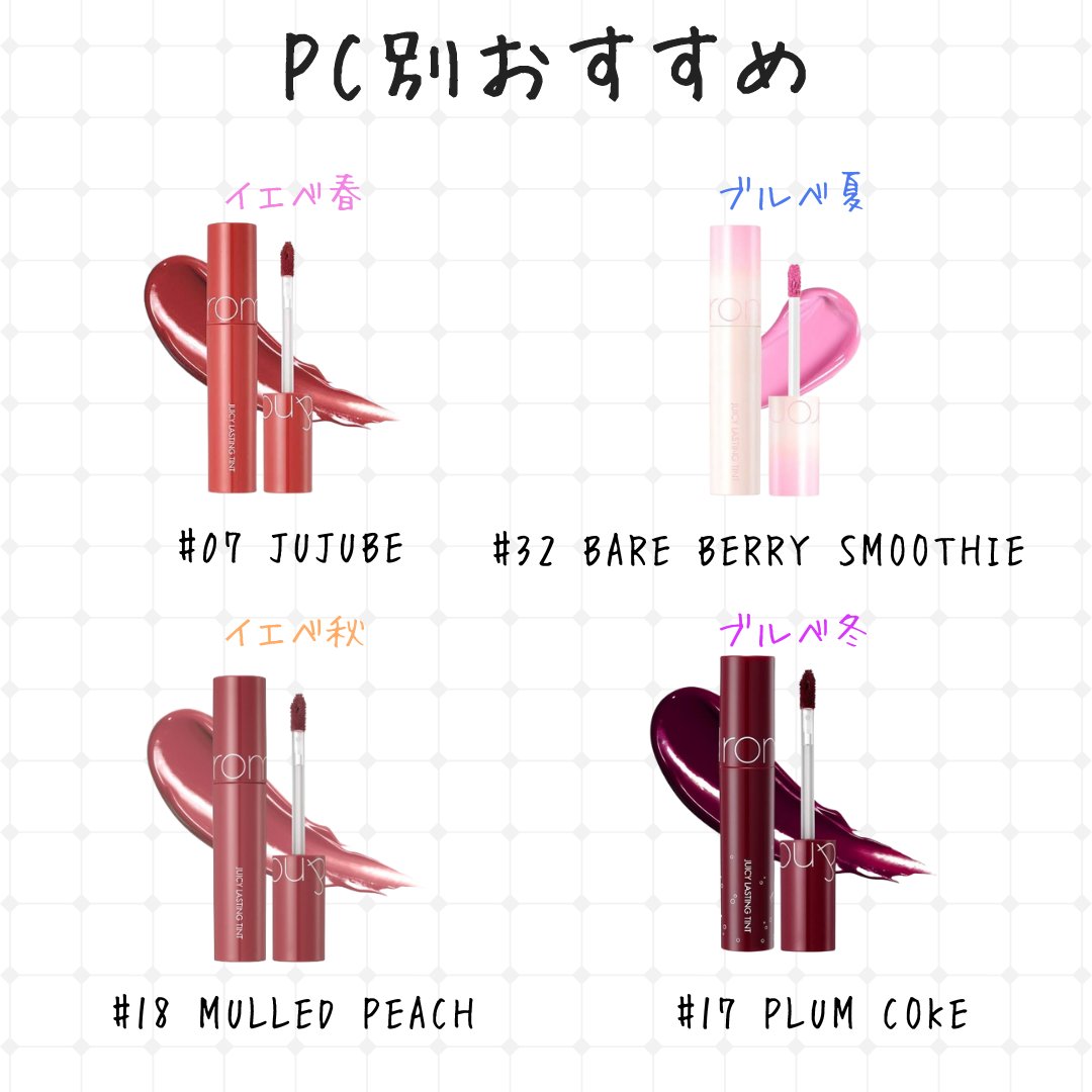 ジューシーラスティングティント/rom&nd/リップティントを使ったクチコミ（3枚目）