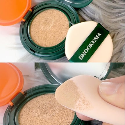 スキンエンハンサー コンパクト クッション (マット) #4 ダークベージュ/BROOKESIA/クッションファンデーションを使ったクチコミ(3枚目)