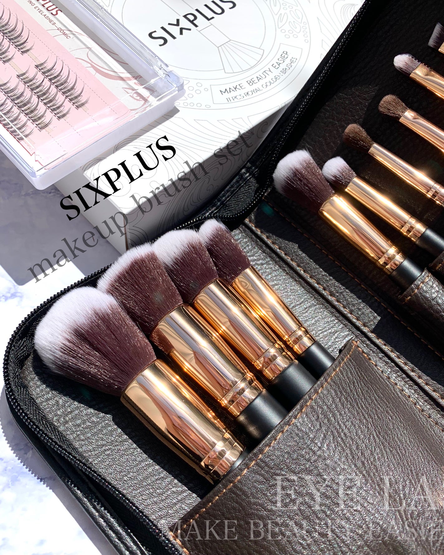 貴族のゴールド メイクブラシ11本セット 化粧ポーチ付き/SIXPLUS/メイクブラシを使ったクチコミ(1枚目)