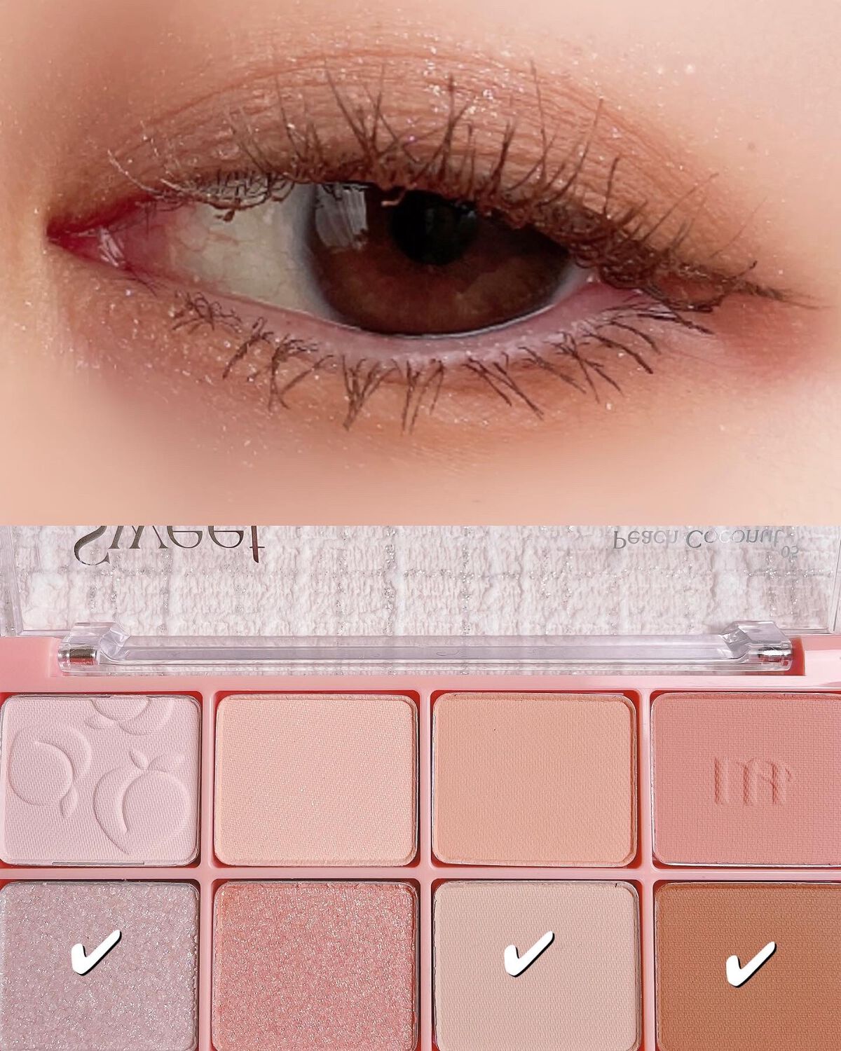 ビーマイスウィートデザートハウスパレット 05 Peach Coconut/Milk Touch/アイシャドウパレットを使ったクチコミ（3枚目）