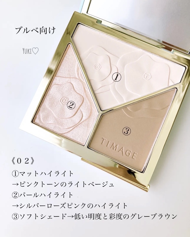 ハイライトシェーディングパレット/TIMAGE/パウダーハイライトを使ったクチコミ（3枚目）