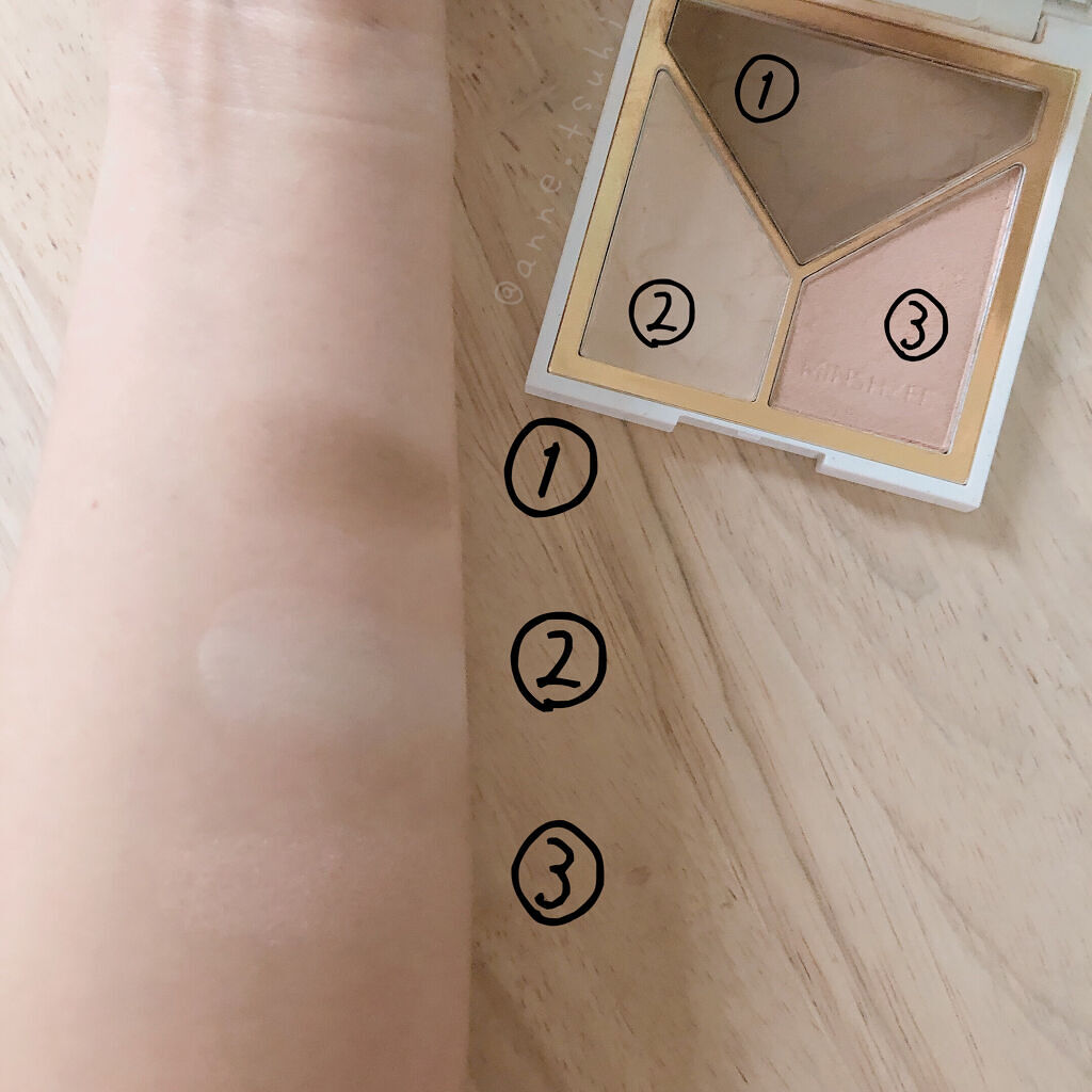 3色パレット/MINSHZEE/パウダーハイライトを使ったクチコミ（3枚目）