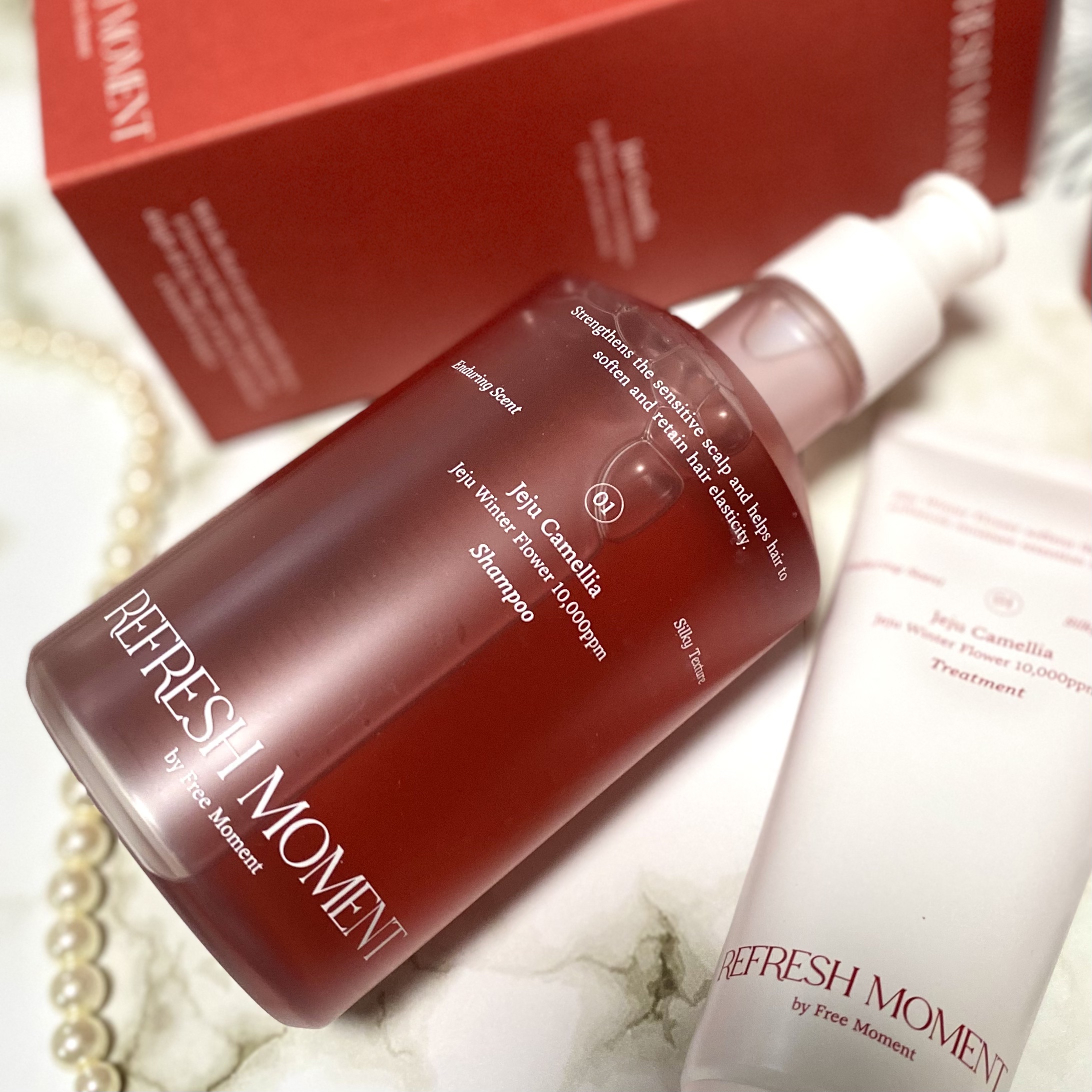 リフレッシュモーメントパフュームシャンプー/トリートメント Jeju Camellia/Free Moment /市販シャンプーを使ったクチコミ（1枚目）