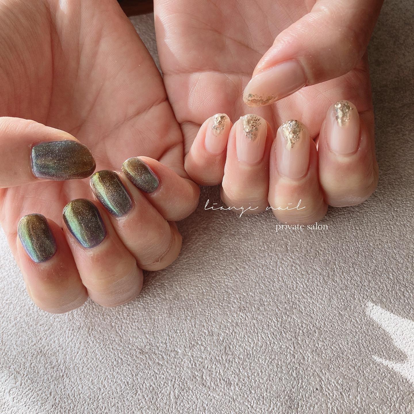 #リアンジェネイル,#柏ネイル,#ネイル,#ニュアンスネイル,#大人ニュアンスネイル,#マグネットネイル,#アシメネイル,#冬ネイルのネイルデザイン