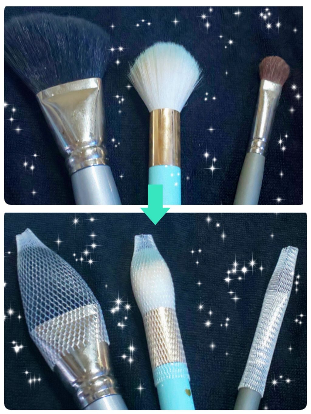 SIXPLUSメイクブラシネット 1セット50枚入り/SIXPLUS/その他化粧小物を使ったクチコミ（2枚目）