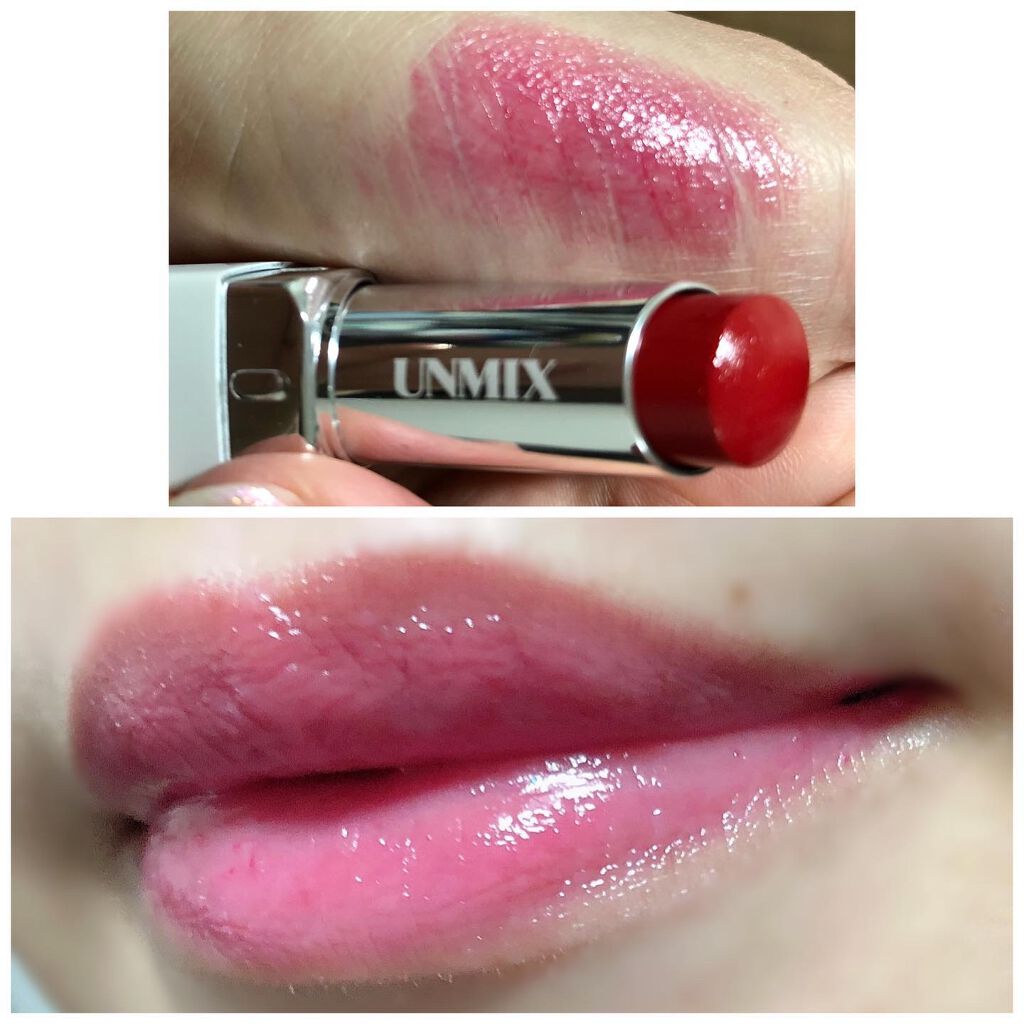 モイスチャーリップスティック ステイン  01 レッドローズ/UNMIX/口紅を使ったクチコミ（2枚目）