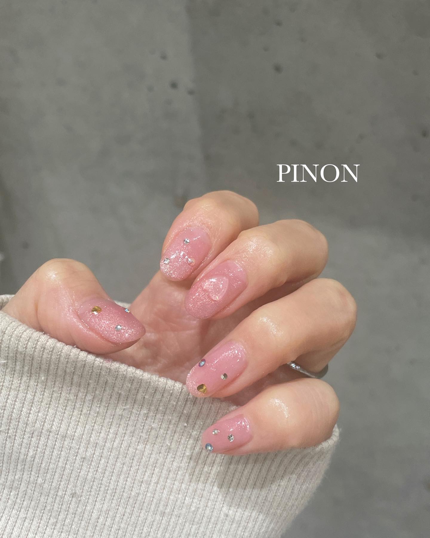 #バレンタインネイル,#マグネットネイル,#ピンクネイルのネイルデザイン