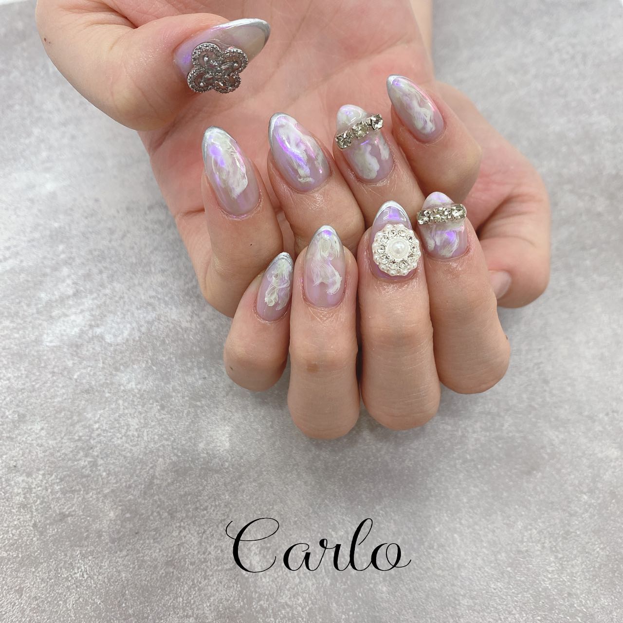 YUKA on LIPS 「.韓国風nail..#狭山ヶ丘ネイルサロン#小手指ネイルサロン..」(1枚目)