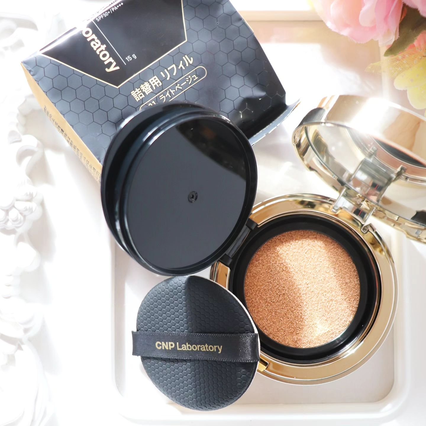プロポリスアンプルインクッション #21ライトベージュ/CNP Laboratory/クッションファンデーションを使ったクチコミ（2枚目）