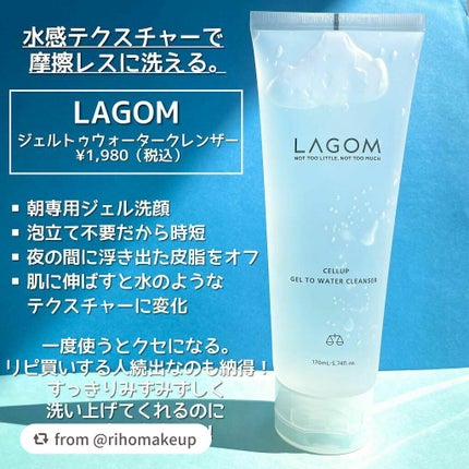 ラゴム ジェルトゥウォーター クレンザー(朝用洗顔)/LAGOM /その他洗顔料を使ったクチコミ(2枚目)