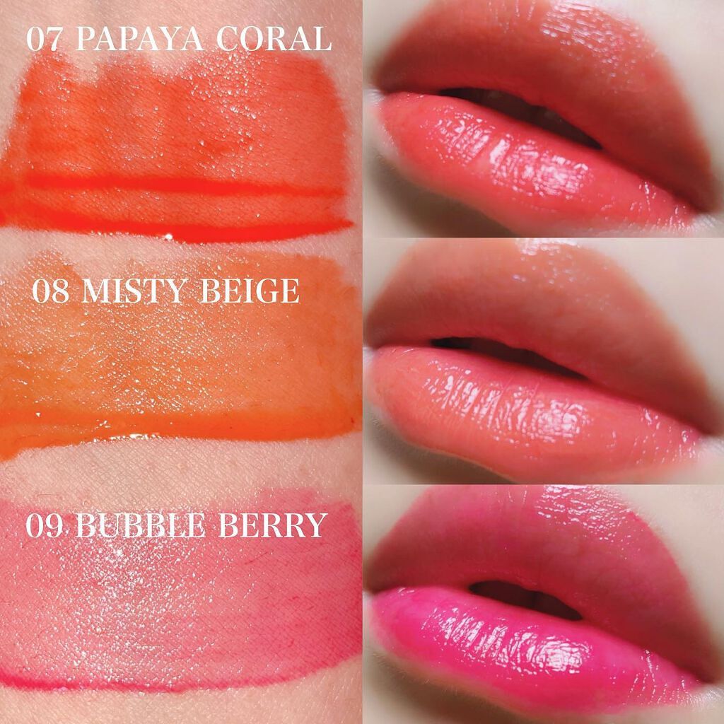 インク ムード ドロップ ティント 07 コーラルレベル/PERIPERA/リップグロスを使ったクチコミ（2枚目）