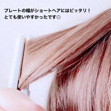 Areti. 持ち運べるミニヘアアイロン i19214WHのクチコミ「携帯用手のひらに乗るミニヘアアイロン
機内✈️持ち込み可◎

----------♡-----.....」（3枚目）