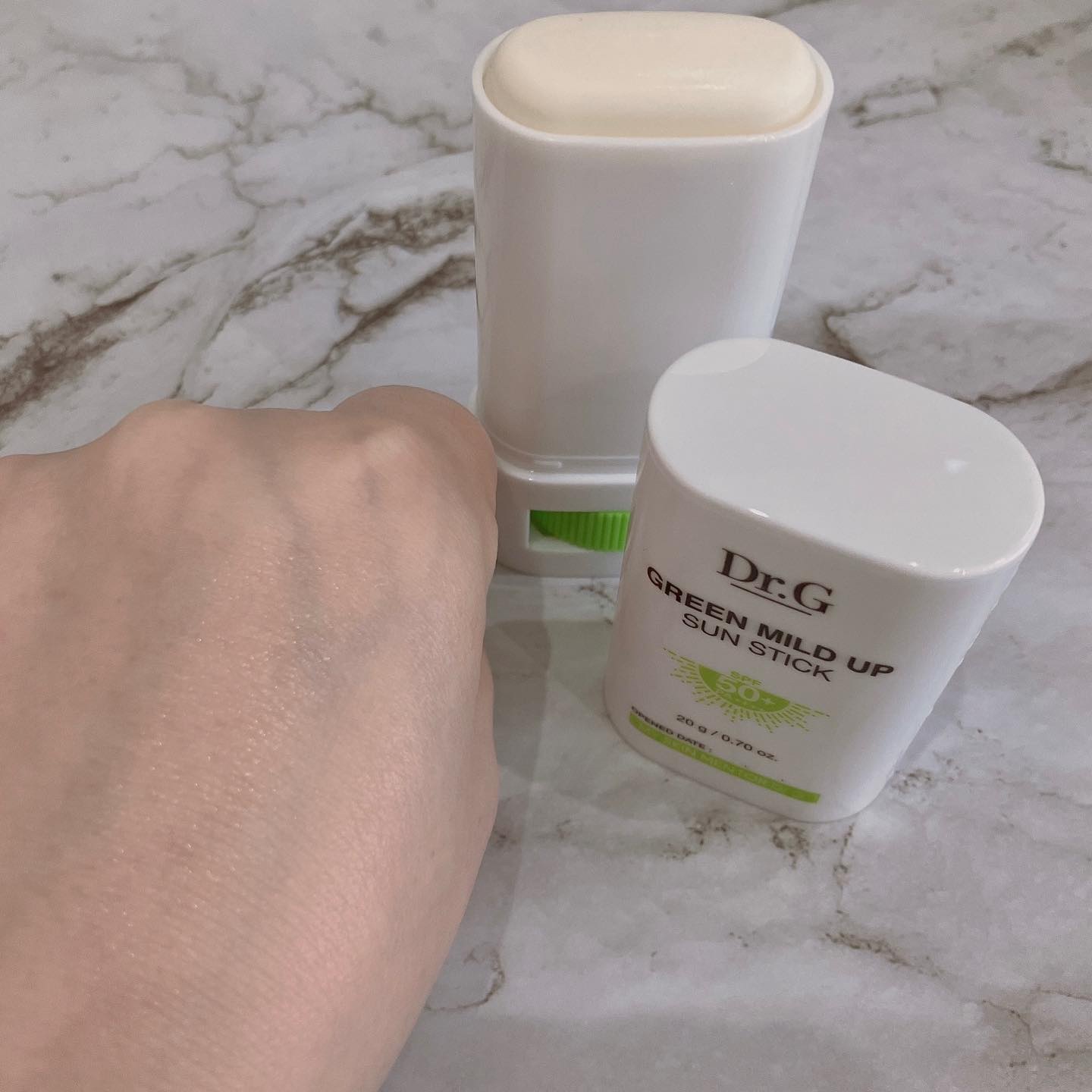 グリーンマイルドサンスティック SPF50+ PA++++/Dr.G/日焼け止めスティックを使ったクチコミ（3枚目）