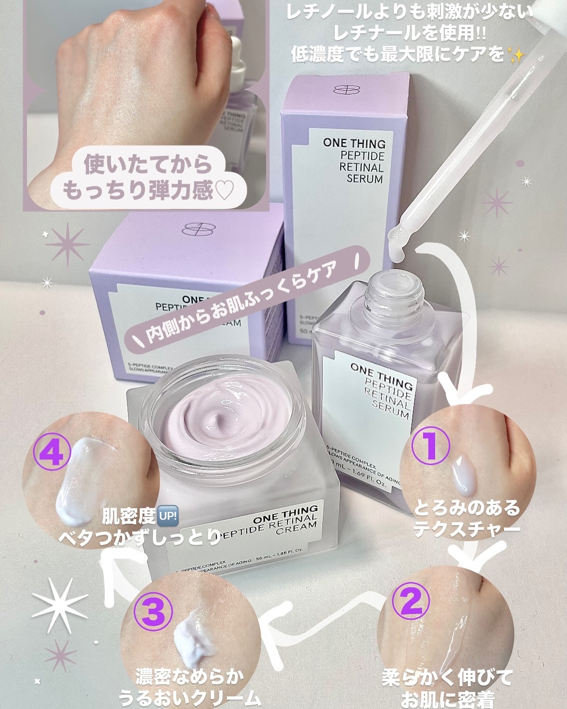 ペプチドレチナールセラム/ONE THING/美容液を使ったクチコミ（2枚目）
