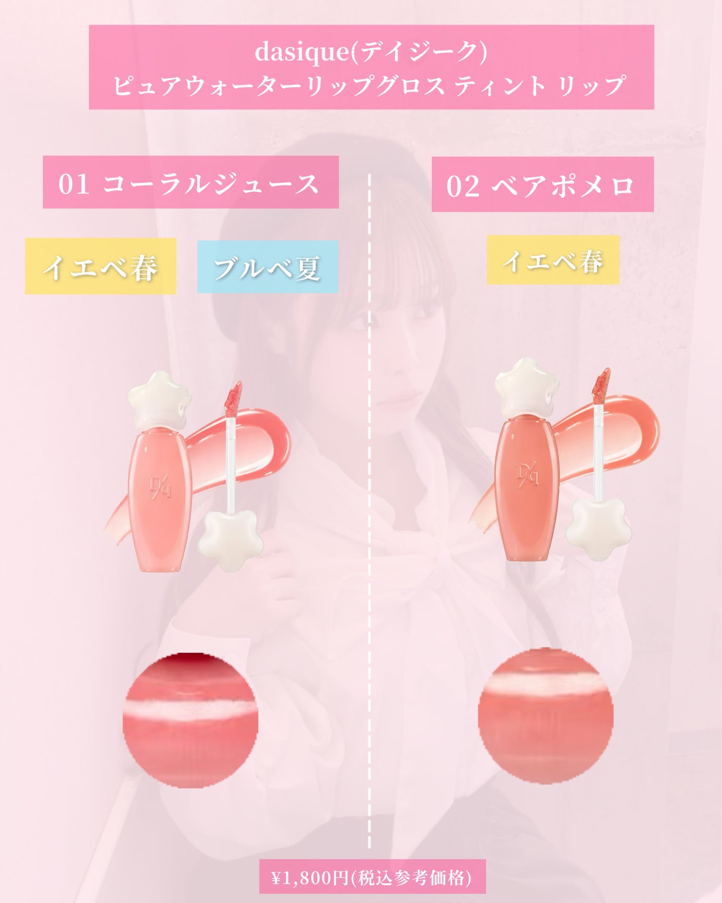 ピュアウォーターリップグロス/dasique/リップグロスを使ったクチコミ(3枚目)