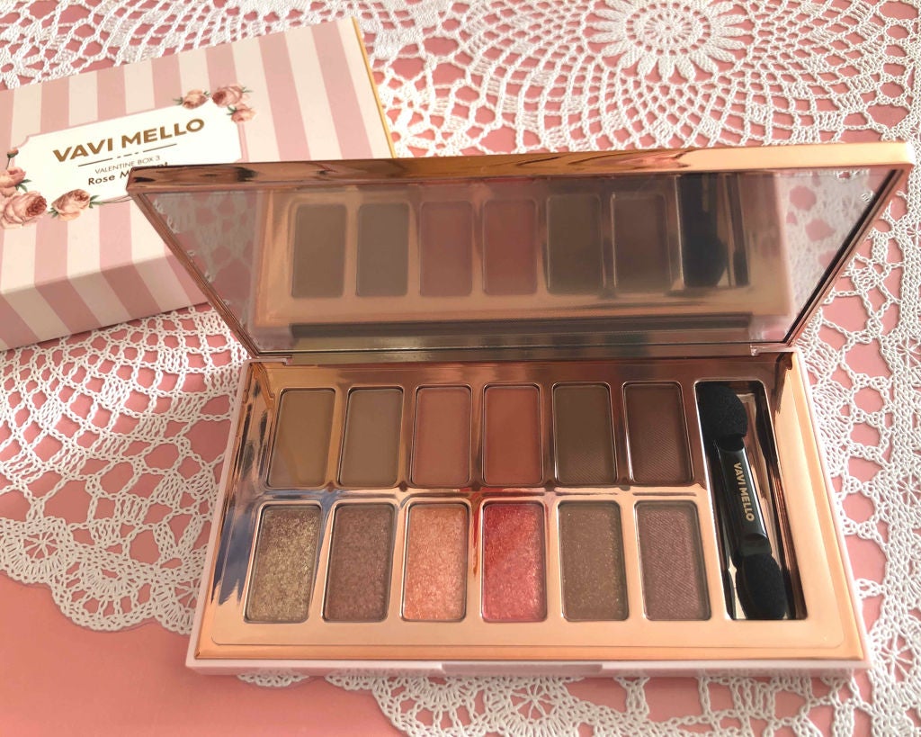 バレンタインボックス3ローズモーメント/VAVI MELLO/アイシャドウパレットを使ったクチコミ(2枚目)