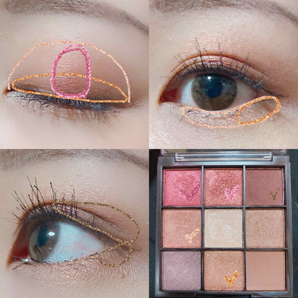 UR GLAM BLOOMING EYE COLOR PALETTE/U R GLAM/アイシャドウパレットを使ったクチコミ(4枚目)