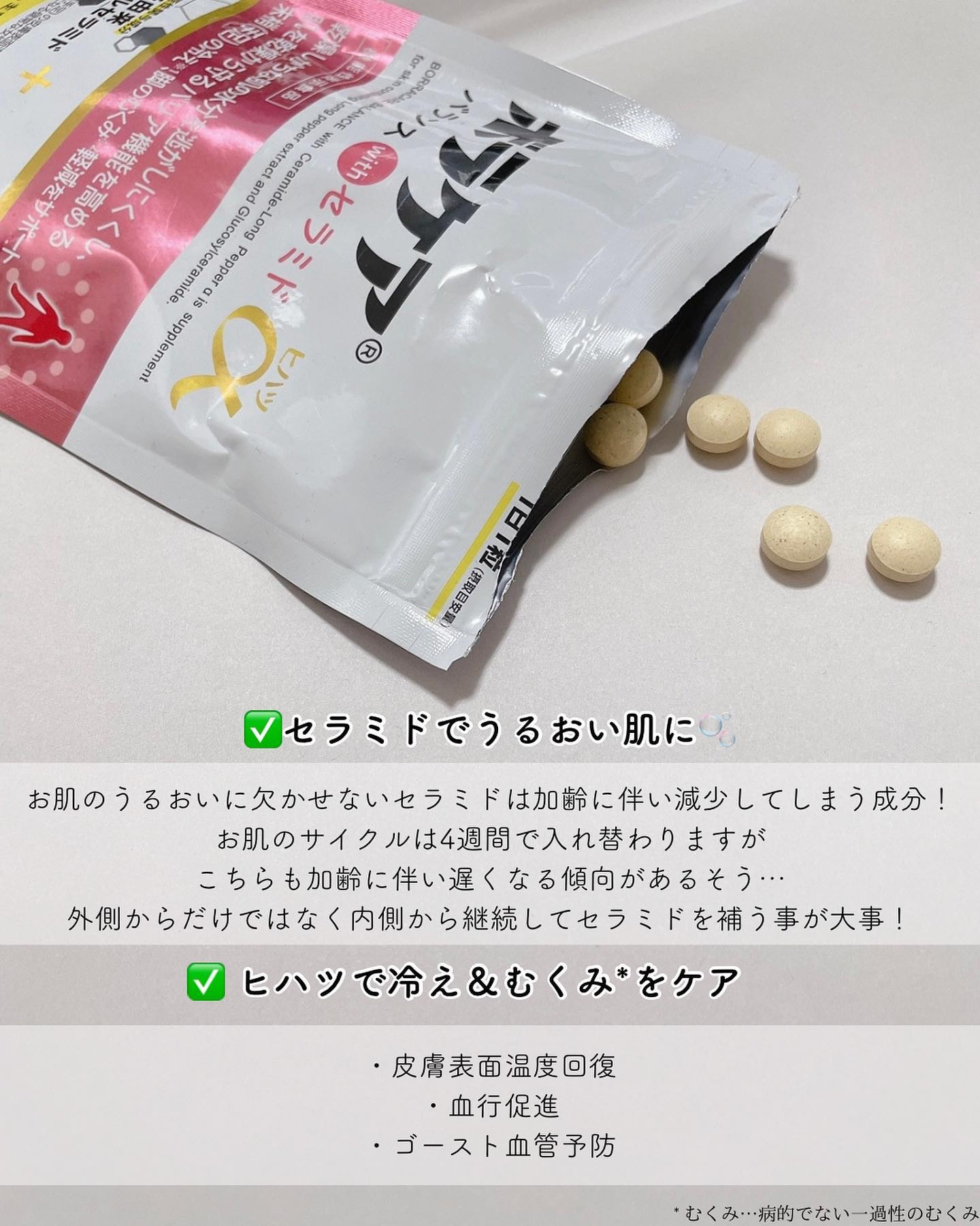 ボラケア バランス with セラミド ヒハツα/天藤製薬/健康サプリメントを使ったクチコミ（3枚目）