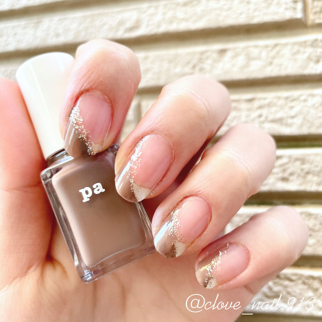 Pa ネイルカラー プレミア Pa Nail Collectiveを使った口コミ ブラウン塗りかけネイル ブラウンとラメで塗 By くろおぶ 脂性肌 代前半 Lips
