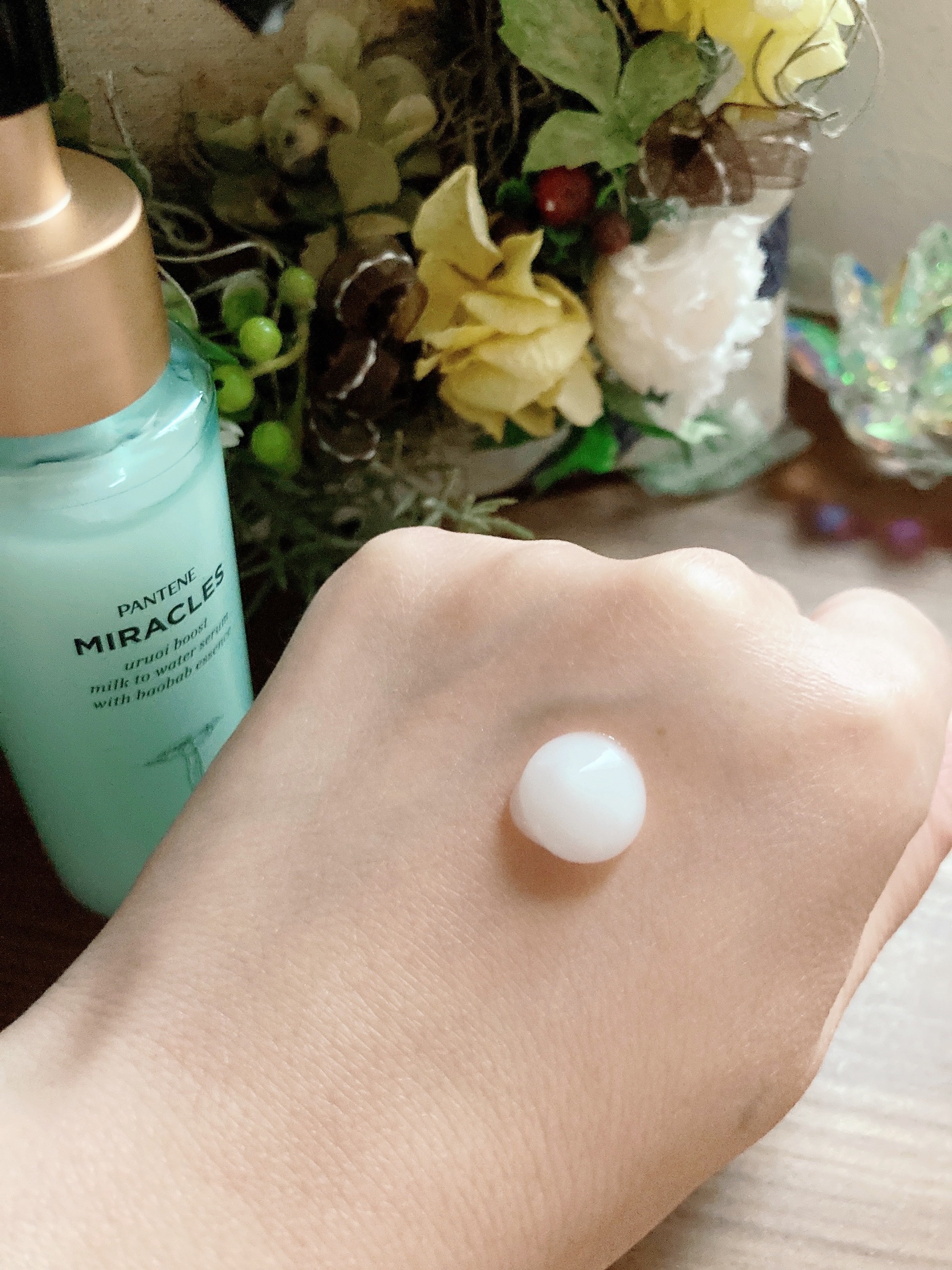 ミラクルズ うるおいブーストミルクウォーターセラム/パンテーン/アウトバストリートメントを使ったクチコミ（2枚目）