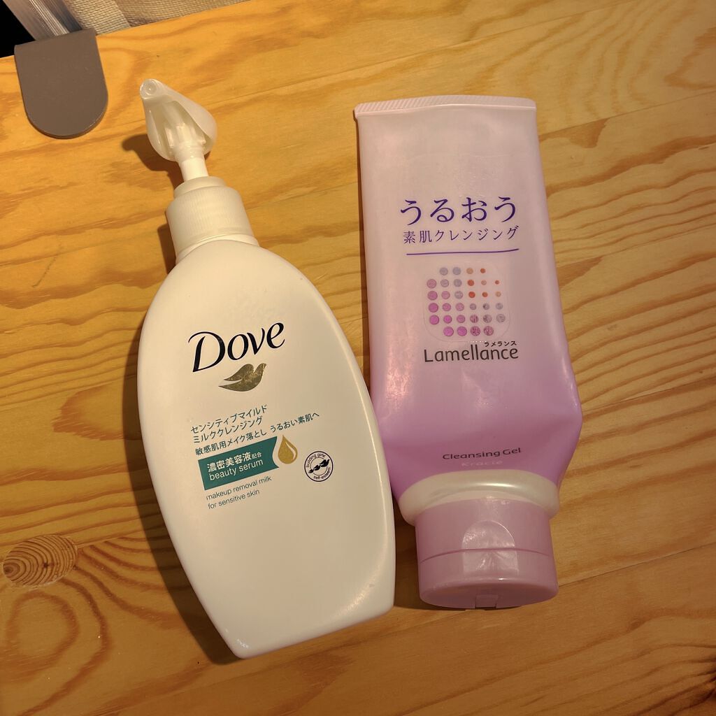 ラメランス クレンジングジェルのクチコミ「
【使った商品】

ラメランスクレンジングジェル

ダヴセンシティブマイルド ミルククレンジン.....」（1枚目）