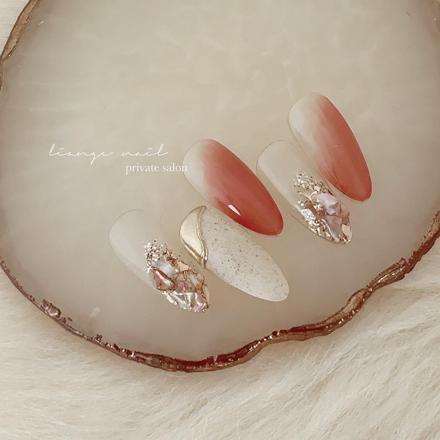 #ネイル,#大人ニュアンスネイル,#ニュアンスネイル,#ジェルネイル,#夏ネイル,#秋ネイル,#シェルネイルのネイルデザイン