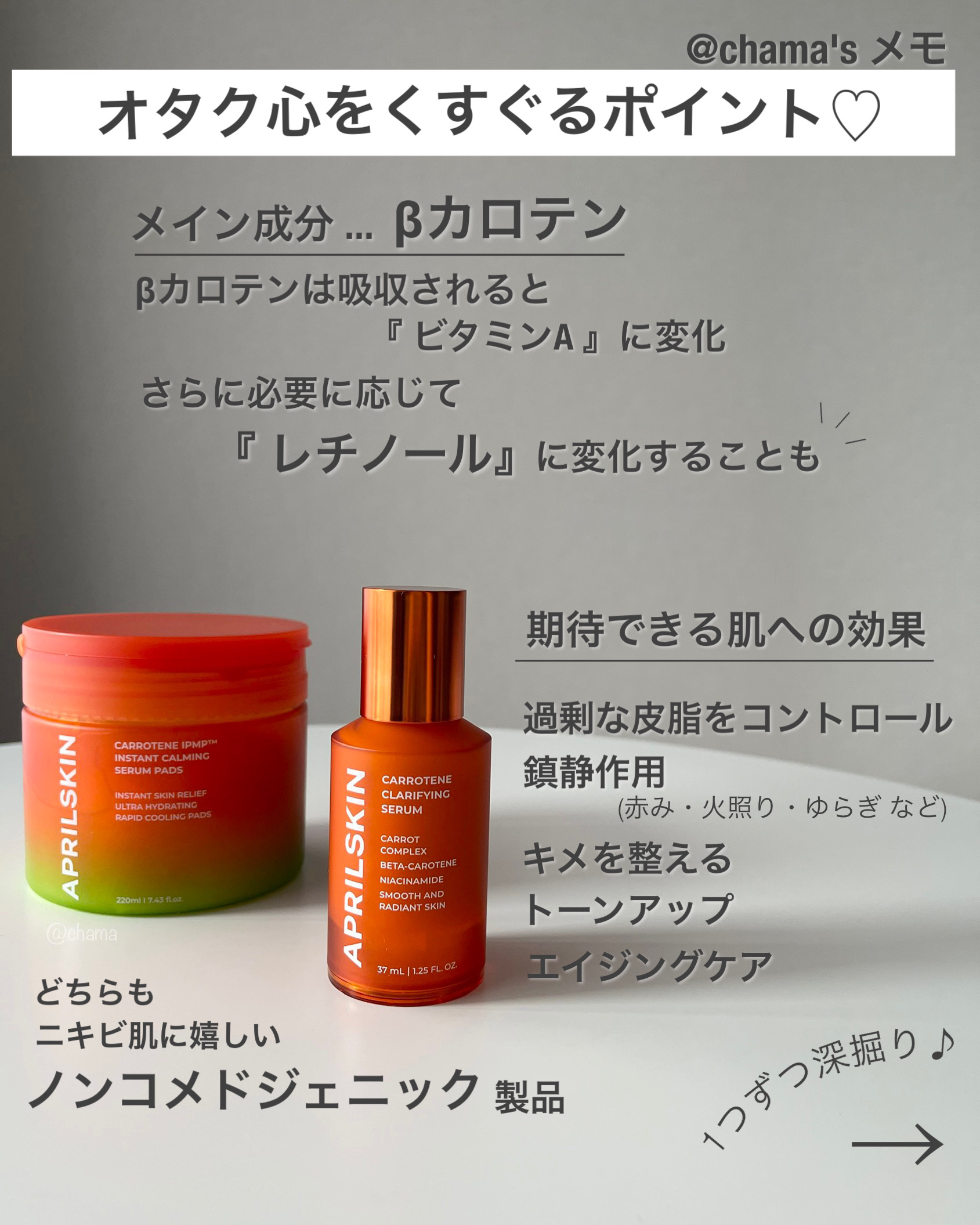 リアルカロテンブレミッシュクリアセラム/APRILSKIN/美容液を使ったクチコミ（2枚目）