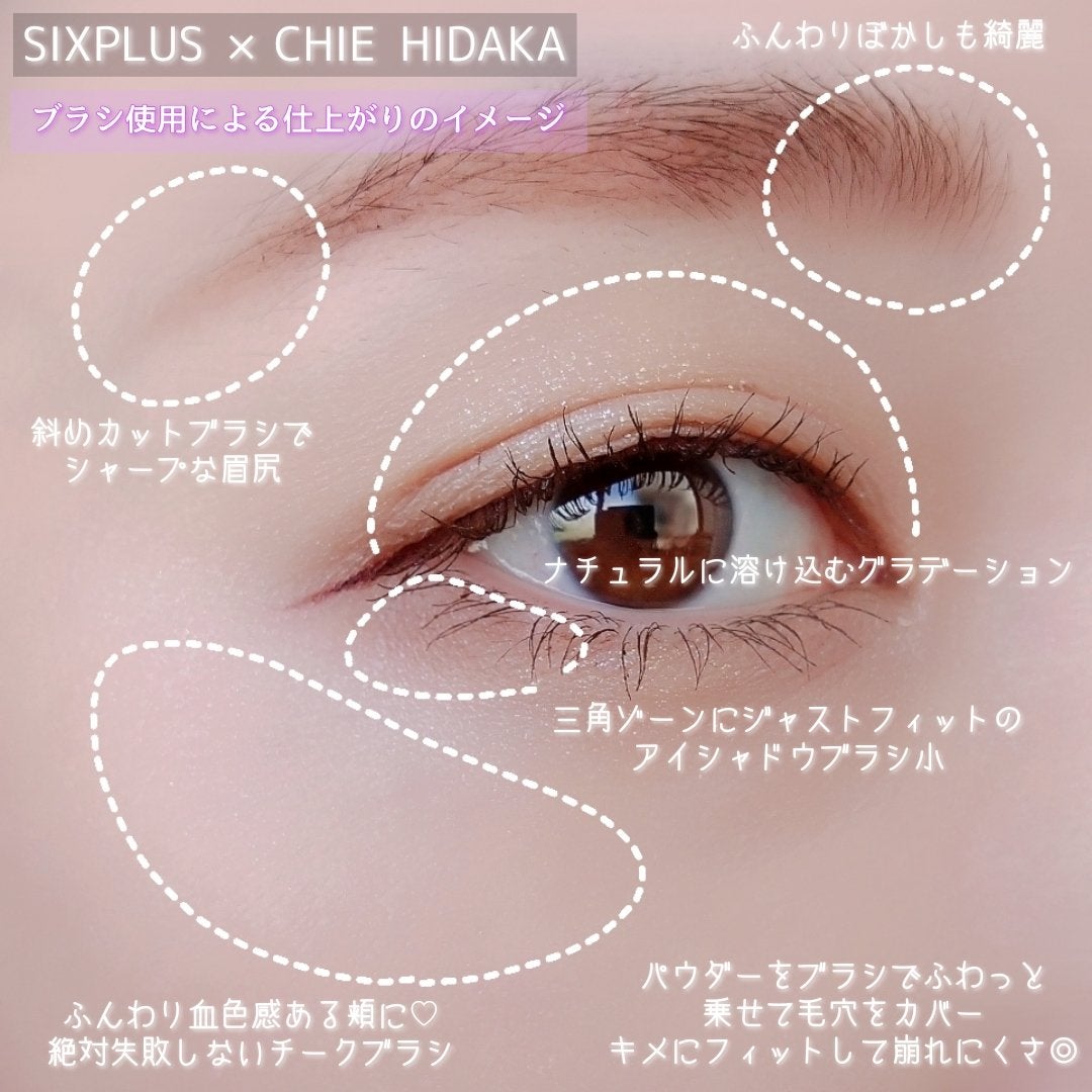 「CHIE HIDAKA コラボ」携帯用メイクブラシセット5本セット-BLACK & WHITE シリーズ /SIXPLUS/メイクブラシを使ったクチコミ(6枚目)