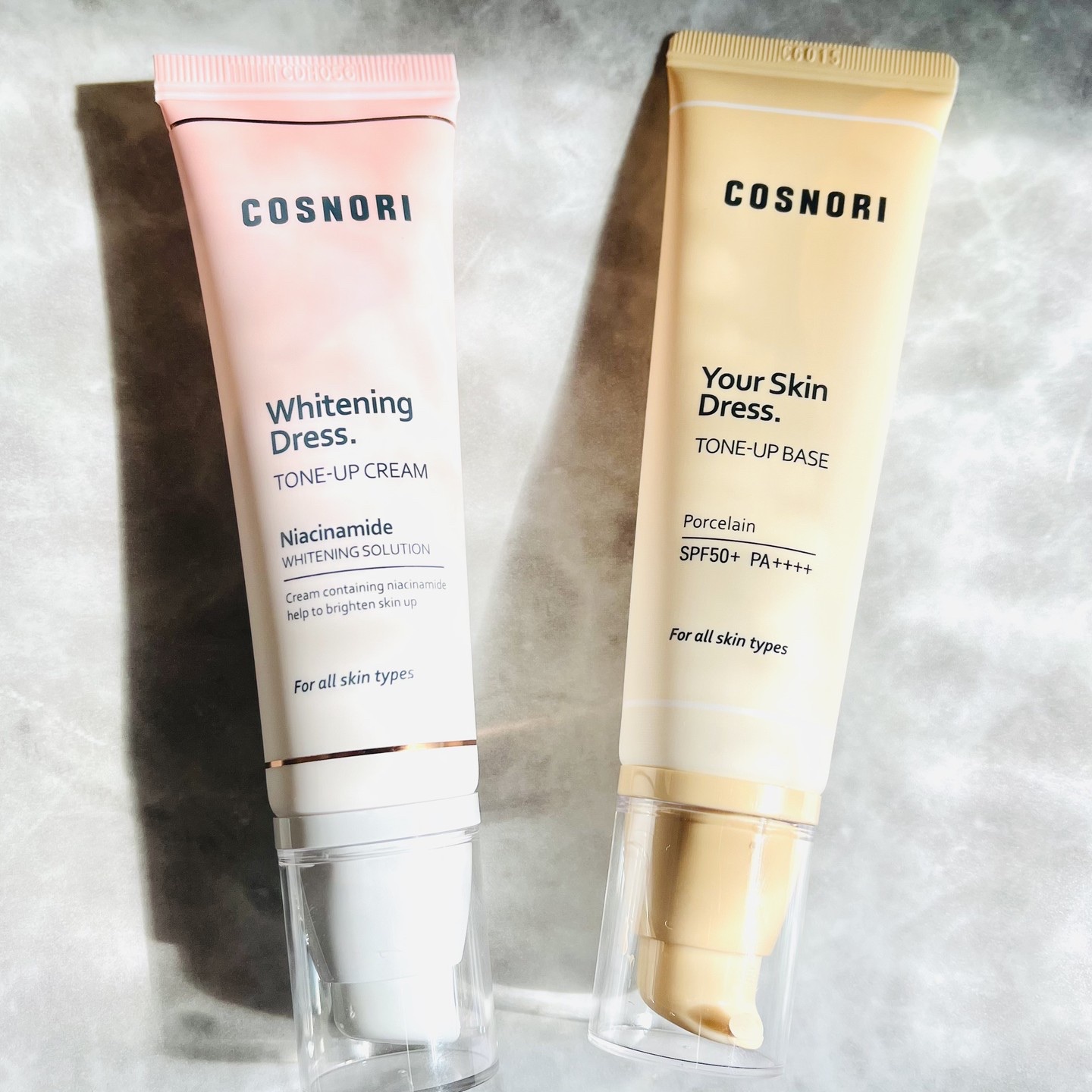 ホワイトニングドレストーンアップクリーム/COSNORI/化粧下地を使ったクチコミ（2枚目）