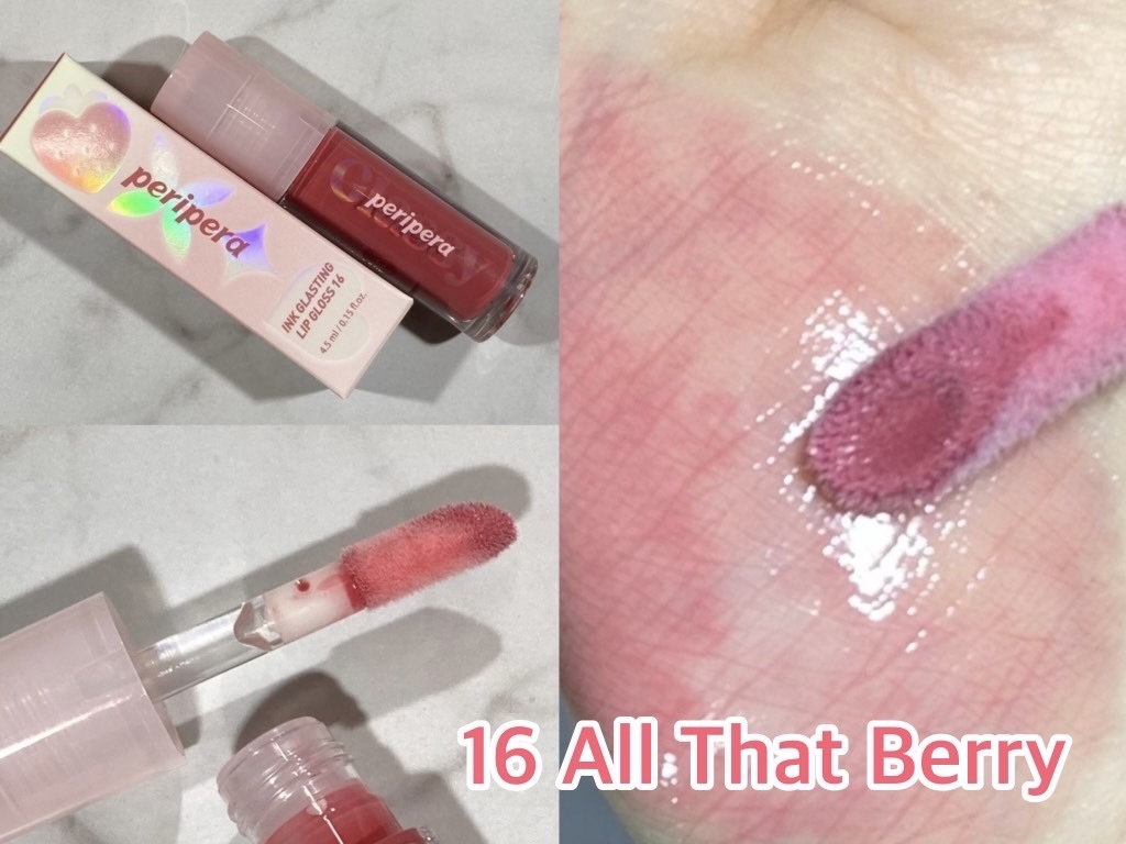 インク グラスティング リップ グロス 16 オール ザット ベリー(ALL THAT BERRY)/PERIPERA/リップグロスを使ったクチコミ（2枚目）
