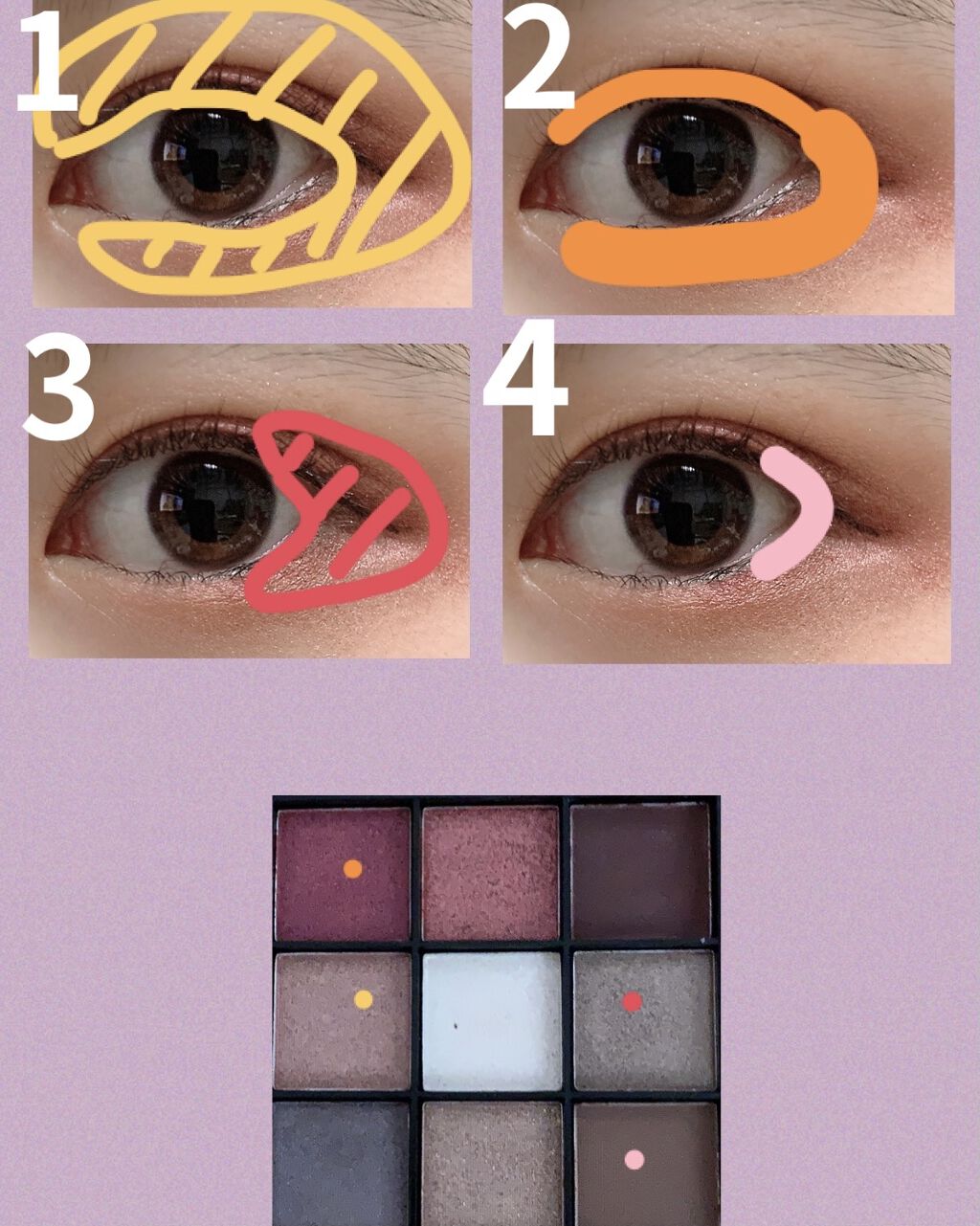 UR GLAM　BLOOMING EYE COLOR PALETTE/U R GLAM/アイシャドウパレットを使ったクチコミ（2枚目）