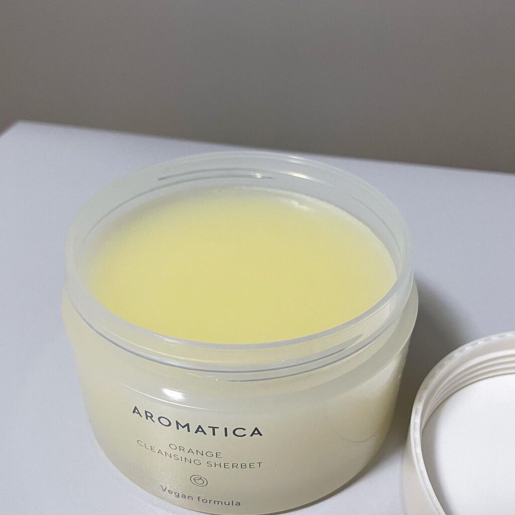 オレンジクレンジングシャーベット/AROMATICA/クレンジングバームを使ったクチコミ(3枚目)