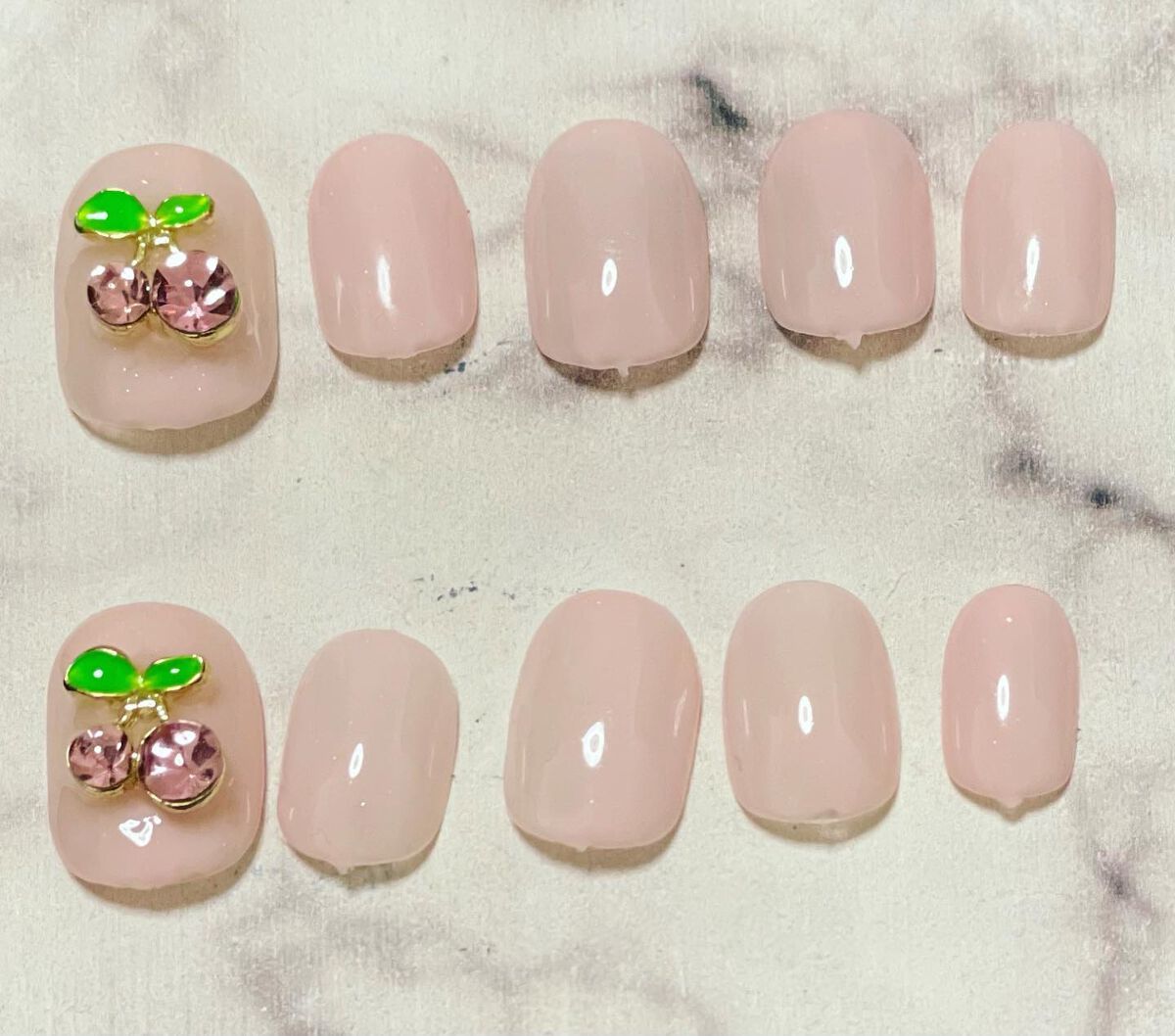 #ネイル,#ジェルネイル,#ニュアンスネイル,#さくらんぼネイル,#韓国ネイル,#ピンクネイルのネイルデザイン