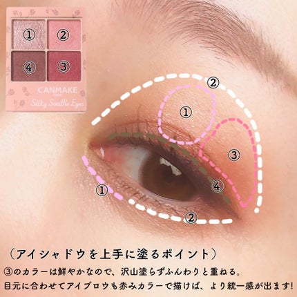 シルキースフレアイズ(マットタイプ)/キャンメイク/アイシャドウパレットを使ったクチコミ(3枚目)