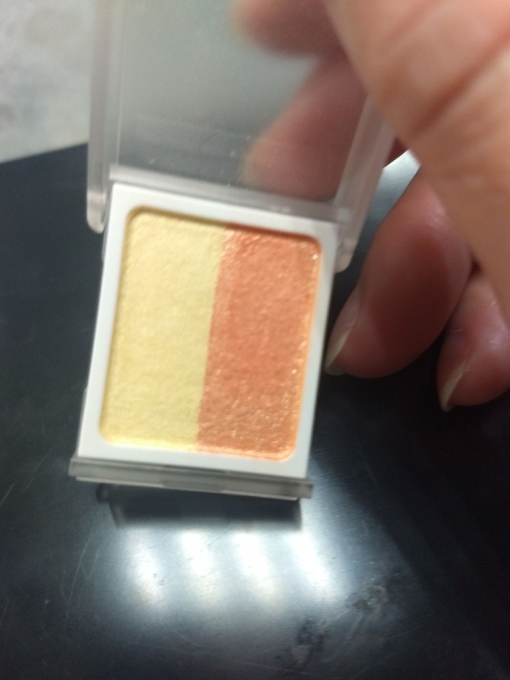 アイカラー2色タイプ イエロー×オレンジ/無印良品/アイシャドウパレットを使ったクチコミ（1枚目）