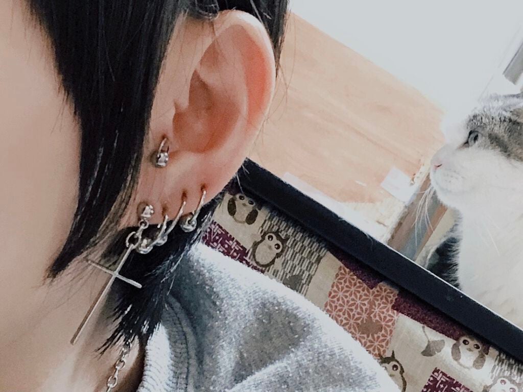 まいもっ! on LIPS 「ピアス両耳4連!ダイスは最近塞ぎました!また開けたい笑この前髪..」(1枚目)