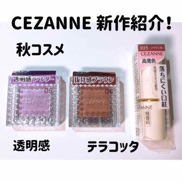 ✓ CEZANNE 新商品 紹介！！！

・ラスティングリップカラー 105ブラウン系

・シングルカラーアイシャドウ 05抜け感ブラウン              
                 