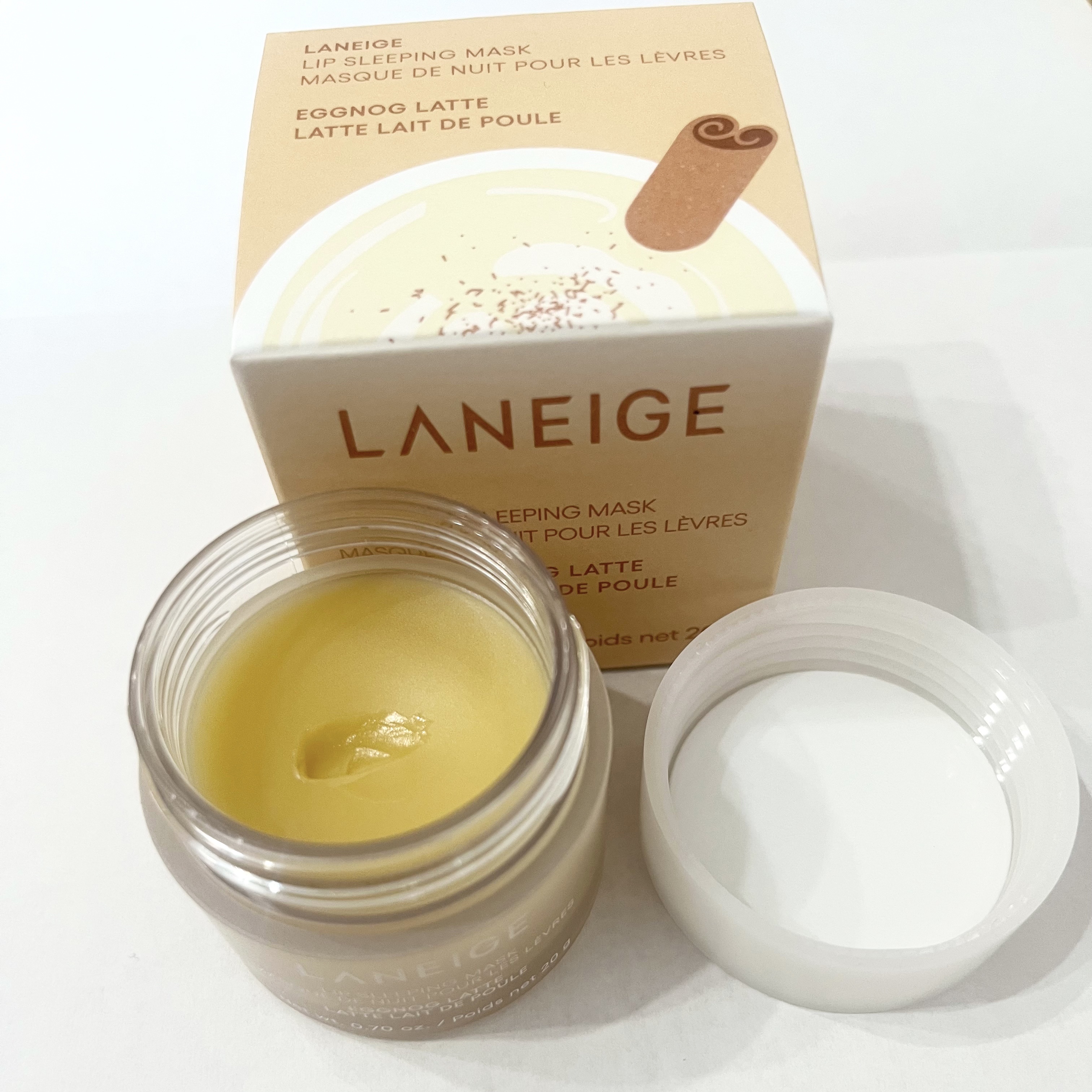 リップスリーピングマスク　エッグノッグラテ/LANEIGE/リップバームを使ったクチコミ（3枚目）