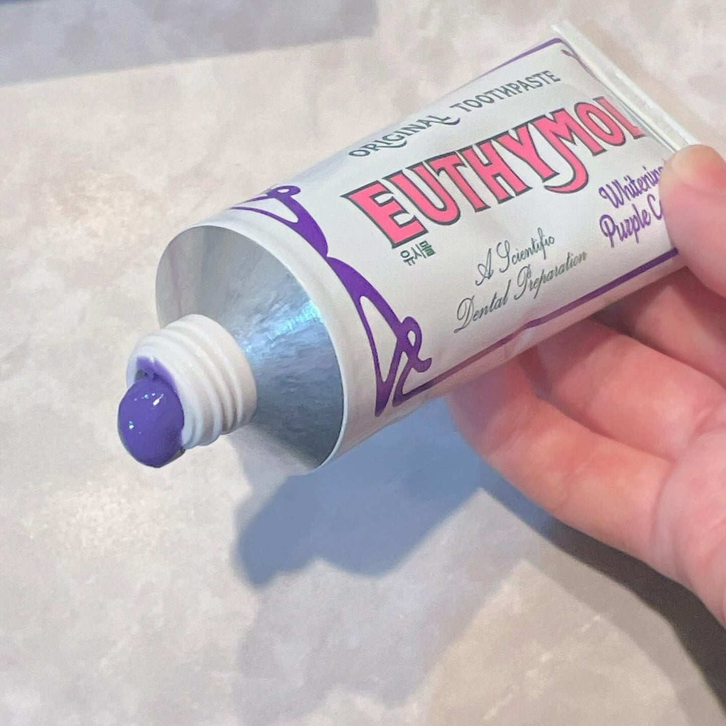 ホワイトパープル歯みがき ピーチフローラルミントの香り/EUTHYMOL/歯磨き粉を使ったクチコミ(2枚目)