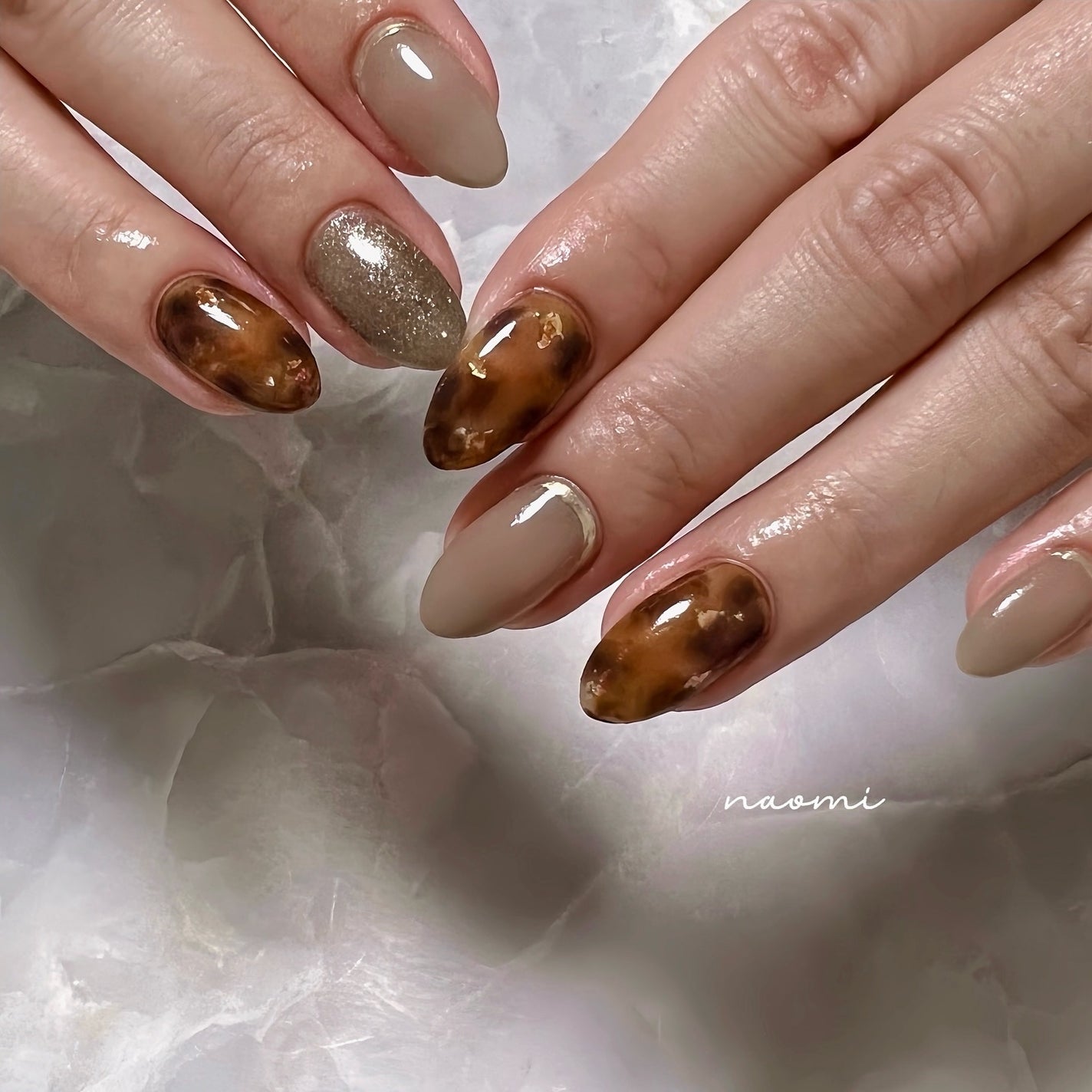 naomi on LIPS 「お客様ネイル🍂サンプルをアレンジで可愛いかった💓@nail..」(1枚目)