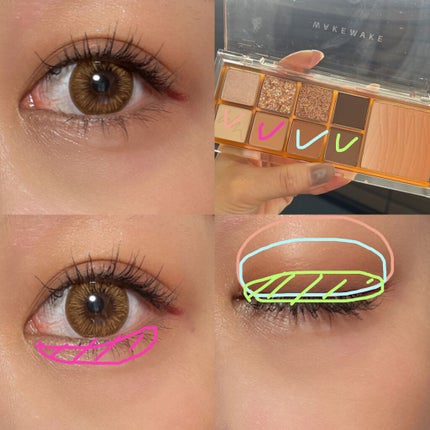 ミックスブラーリングアイパレット/wakemake/マルチパレットを使ったクチコミ(2枚目)