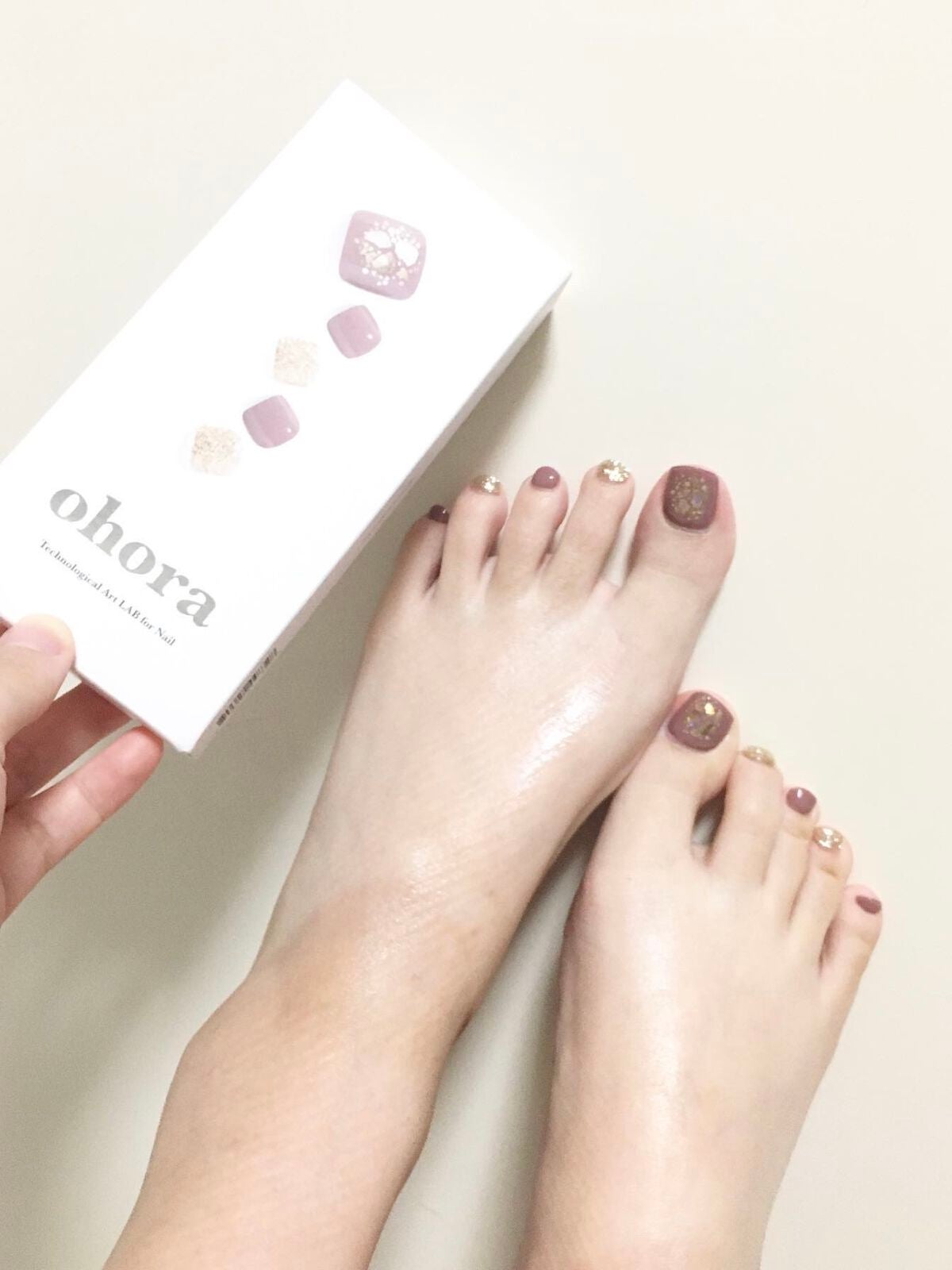 セミキュアジェルネイル(ペディキュア)/ohora/ネイルシールを使ったクチコミ(1枚目)