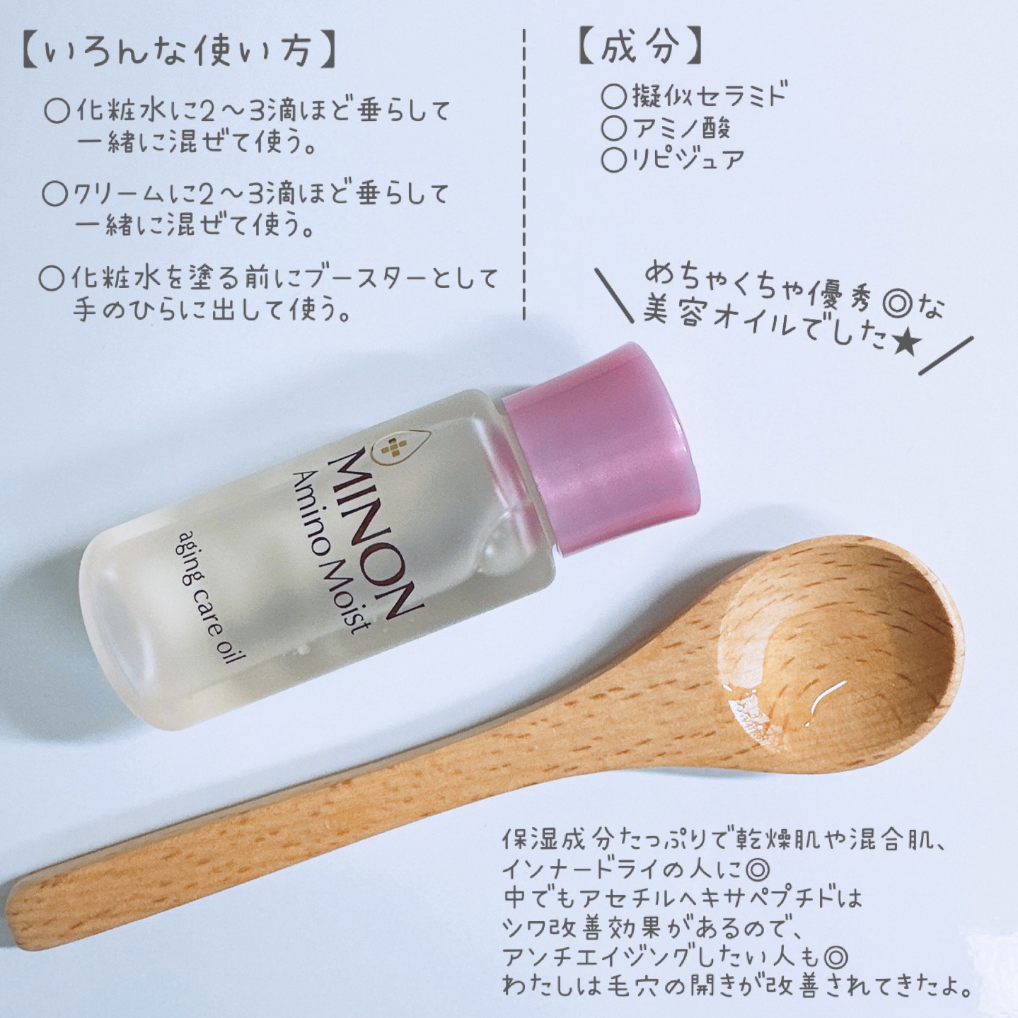 ミノン アミノモイスト エイジングケア オイル/ミノン/フェイスオイルを使ったクチコミ（2枚目）