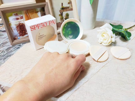 3番 ノーファンデ陶器肌トーンアップクッション/numbuzin/クッションファンデーションを使ったクチコミ(3枚目)