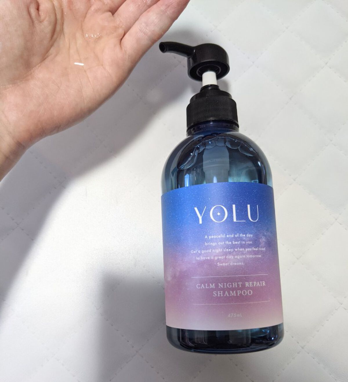 カームナイトリペアシャンプー／トリートメント/YOLU/市販シャンプーを使ったクチコミ（2枚目）