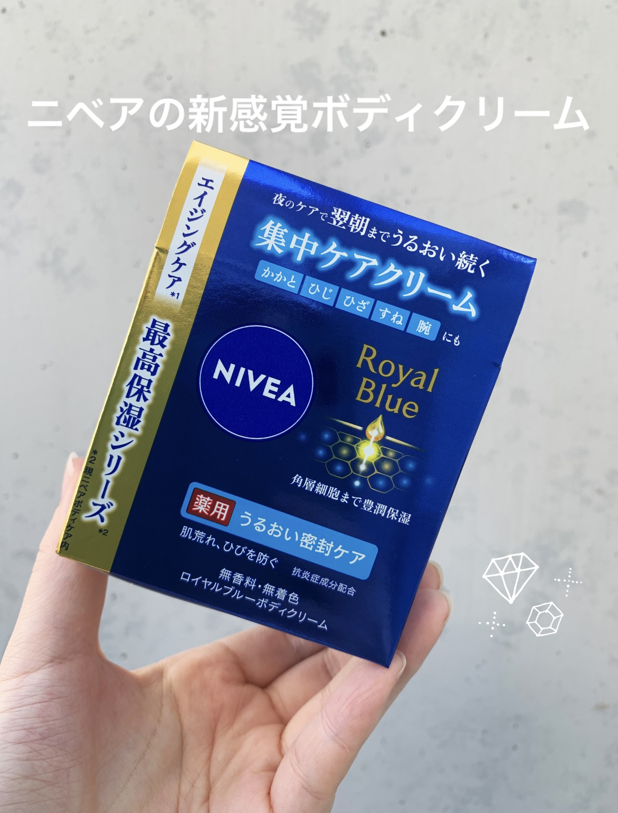 ニベア ロイヤルブルーボディクリーム うるおい密封ケア/ニベア/ボディクリームを使ったクチコミ（1枚目）